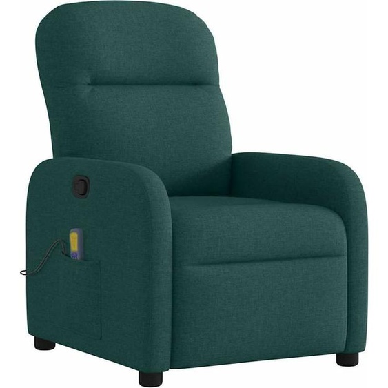 vidaXL Fauteuil de massage vert foncé Tissu