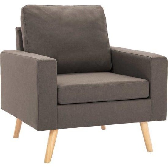 vidaXL Fauteuil Fauteuils Fauteuils Lounge Chair Chaises Fauteuils Meubles Canapés Tissu Taupe