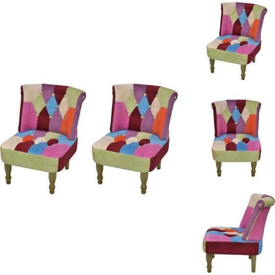 vidaXL Fauteuil français 2 pcs. Tissu Patchwork Design - Fauteuil