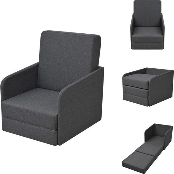 vidaXL Fauteuil-lit extensible Tissu gris foncé - Fauteuil