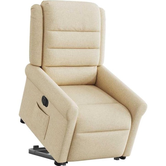vidaXL Fauteuil relax avec releveur électrique Crème Tissu