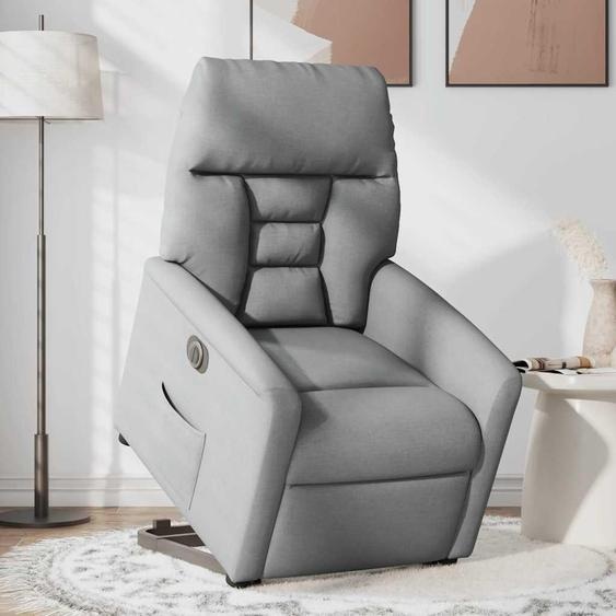vidaXL Fauteuil relax avec releveur électrique Gris clair Tissu