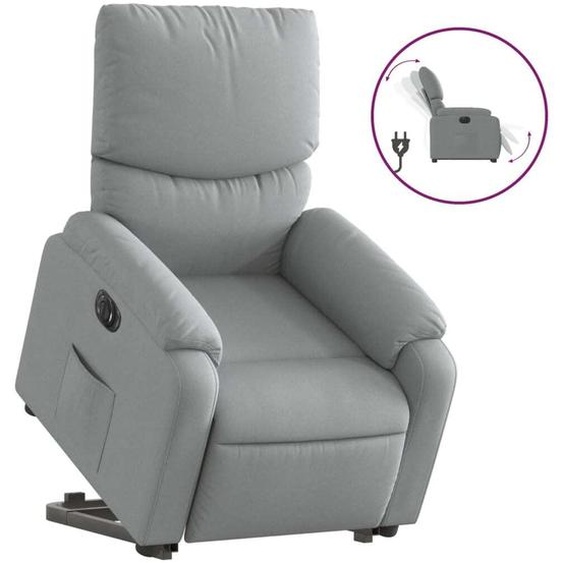 vidaXL Fauteuil relax avec releveur électrique Gris clair Tissu