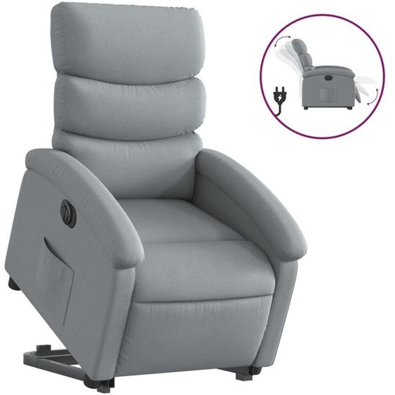 vidaXL Fauteuil relax avec releveur électrique Gris clair Tissu