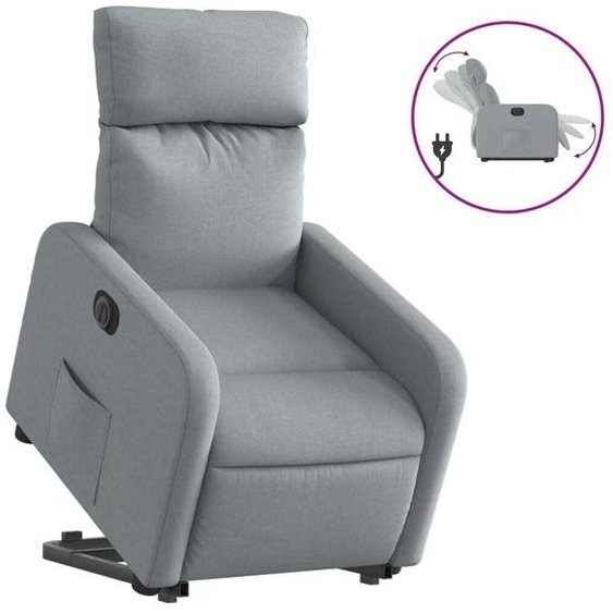 vidaXL Fauteuil relax avec releveur électrique Gris clair Tissu