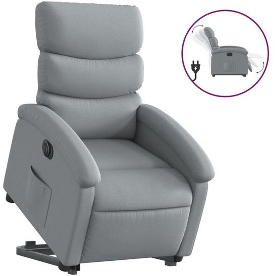 vidaXL Fauteuil relax avec releveur électrique Gris clair Tissu