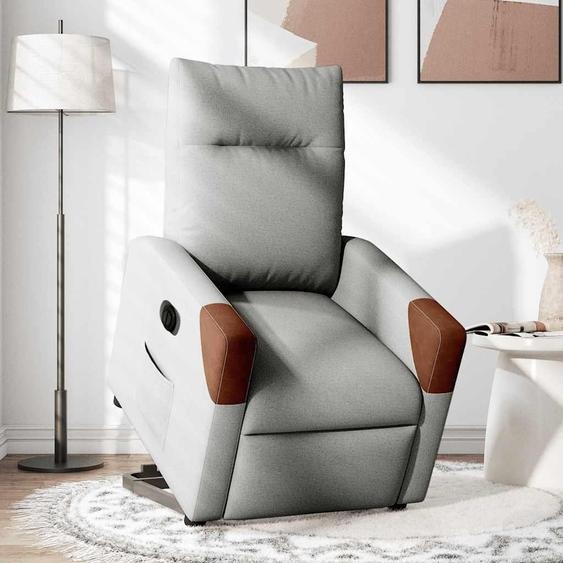 vidaXL Fauteuil relax avec releveur électrique Gris nuage Tissu
