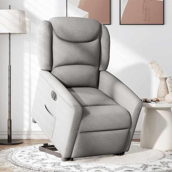 vidaXL Fauteuil relax avec releveur électrique Gris nuage Tissu