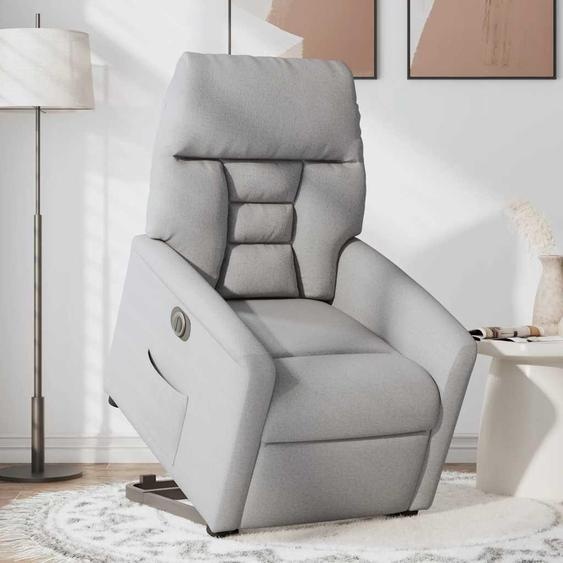 vidaXL Fauteuil relax avec releveur électrique Gris nuage Tissu