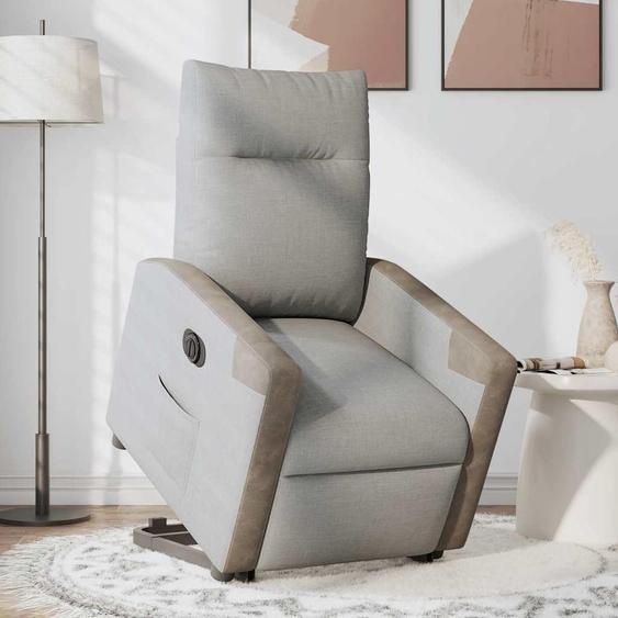 vidaXL Fauteuil relax avec releveur électrique Gris nuage Tissu