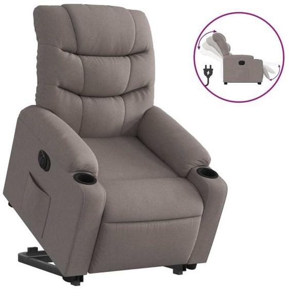 vidaXL Fauteuil relax avec releveur électrique Taupe Tissu