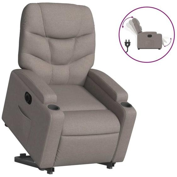 vidaXL Fauteuil relax avec releveur électrique Taupe Tissu