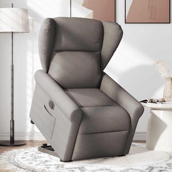 vidaXL Fauteuil relax avec releveur électrique Taupe Tissu