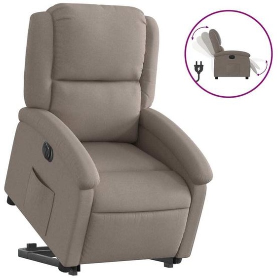 vidaXL Fauteuil relax avec releveur électrique Taupe Tissu