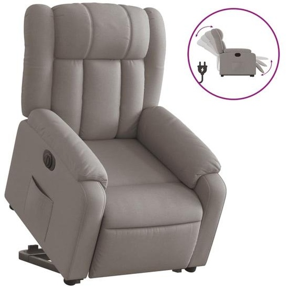 vidaXL Fauteuil relax avec releveur électrique Taupe Tissu