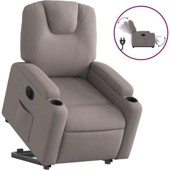 vidaXL Fauteuil relax avec releveur électrique Taupe Tissu