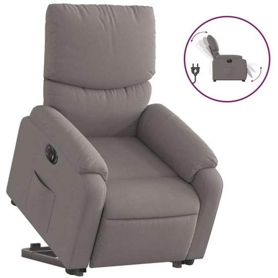 vidaXL Fauteuil relax avec releveur électrique Taupe Tissu