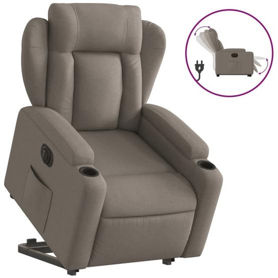 vidaXL Fauteuil relax avec releveur électrique Taupe Tissu