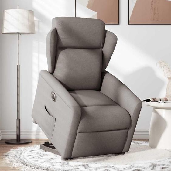 vidaXL Fauteuil relax avec releveur électrique Taupe Tissu