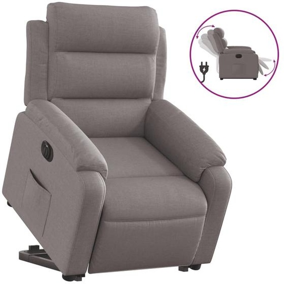 vidaXL Fauteuil relax avec releveur électrique Taupe Tissu
