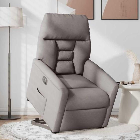 vidaXL Fauteuil relax avec releveur électrique Taupe Tissu