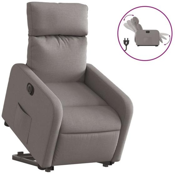 vidaXL Fauteuil relax avec releveur électrique Taupe Tissu