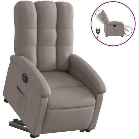 vidaXL Fauteuil relax avec releveur électrique Taupe Tissu