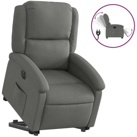 vidaXL Fauteuil relax avec releveur électrique Tissu gris foncé