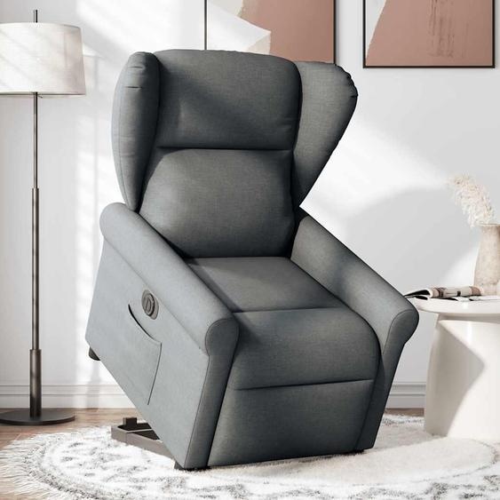 vidaXL Fauteuil relax avec releveur électrique Tissu gris foncé