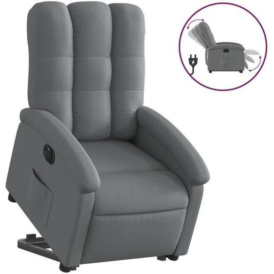 vidaXL Fauteuil relax avec releveur électrique Tissu gris foncé