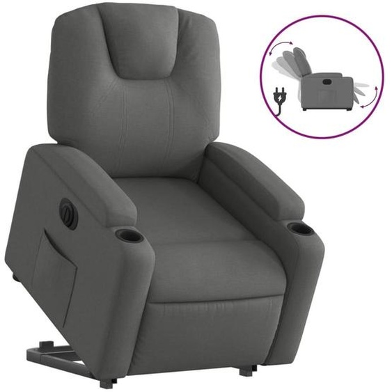 vidaXL Fauteuil relax avec releveur électrique Tissu gris foncé