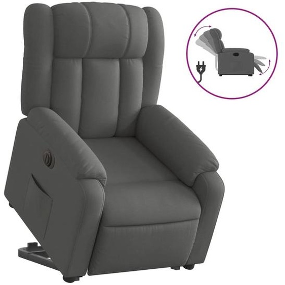 vidaXL Fauteuil relax avec releveur électrique Tissu gris foncé