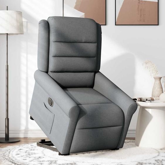 vidaXL Fauteuil relax avec releveur électrique Tissu gris foncé