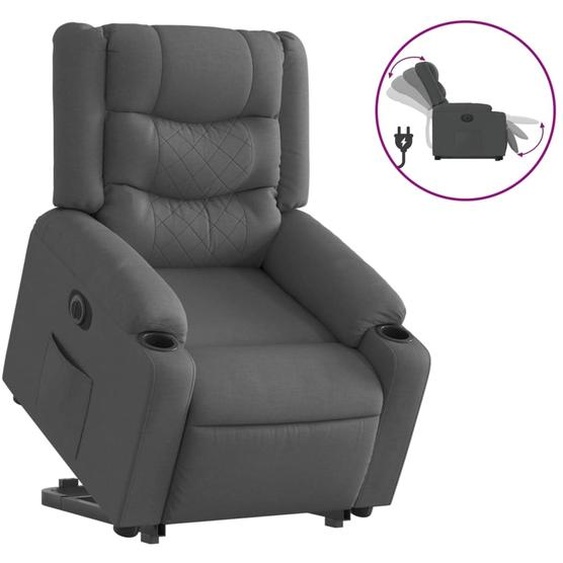 vidaXL Fauteuil relax avec releveur électrique Tissu gris foncé