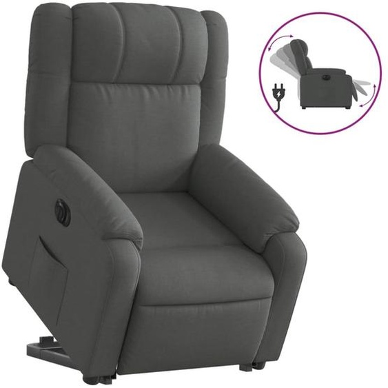 vidaXL Fauteuil relax avec releveur électrique Tissu gris foncé