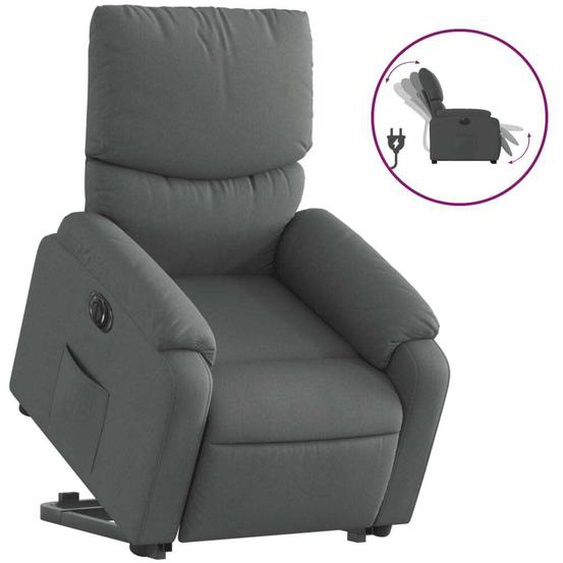 vidaXL Fauteuil relax avec releveur électrique Tissu gris foncé