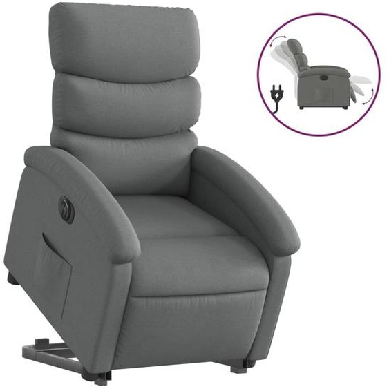 vidaXL Fauteuil relax avec releveur électrique Tissu gris foncé
