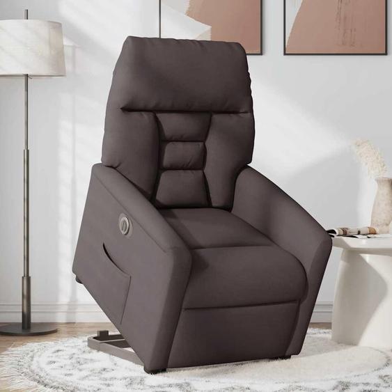 vidaXL Fauteuil relax avec releveur électrique Tissu marron foncé