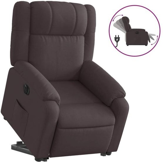 vidaXL Fauteuil relax avec releveur électrique Tissu marron foncé