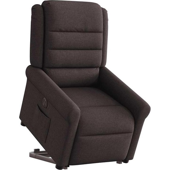 vidaXL Fauteuil relax avec releveur électrique Tissu marron foncé