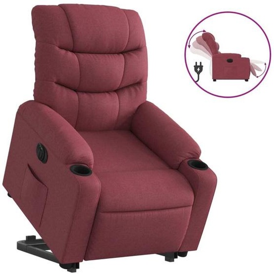 vidaXL Fauteuil relax avec releveur électrique Tissu rouge vin