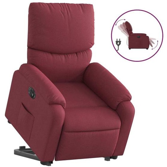 vidaXL Fauteuil relax avec releveur électrique Tissu rouge vin