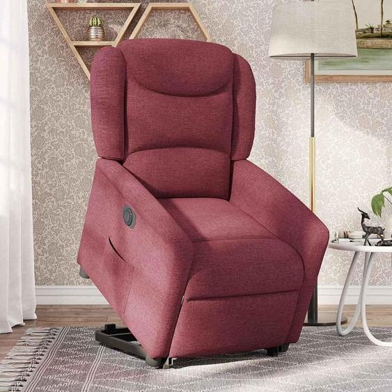 vidaXL Fauteuil relax avec releveur électrique Tissu rouge vin