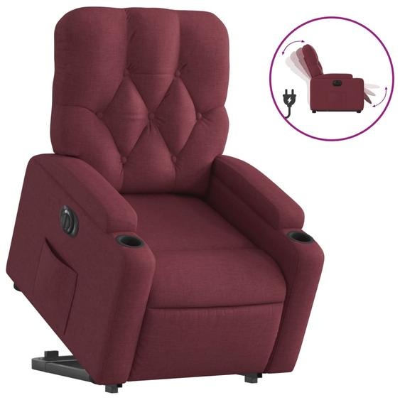 vidaXL Fauteuil relax avec releveur électrique Tissu rouge vin