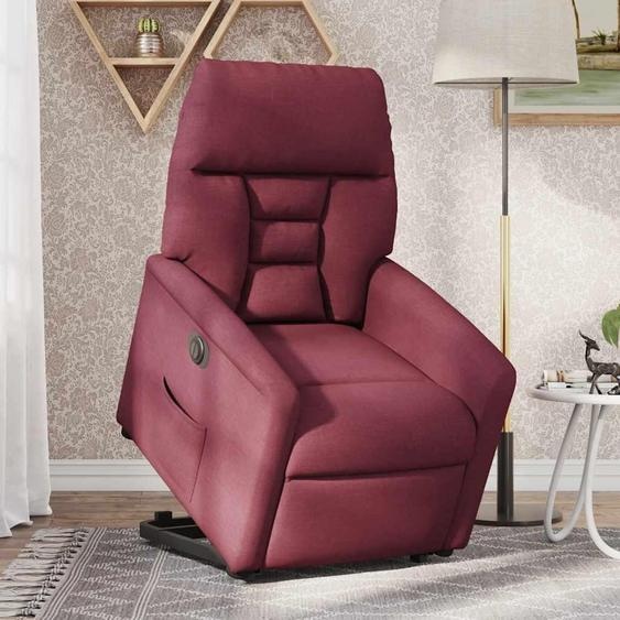 vidaXL Fauteuil relax avec releveur électrique Tissu rouge vin