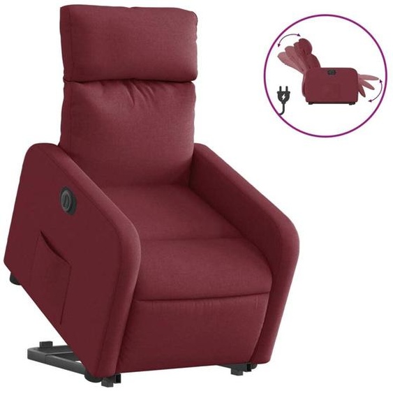 vidaXL Fauteuil relax avec releveur électrique Tissu rouge vin