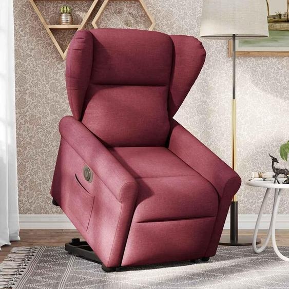 vidaXL Fauteuil relax avec releveur électrique Tissu rouge vin