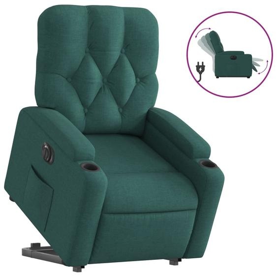 vidaXL Fauteuil relax avec releveur électrique Vert foncé Tissu