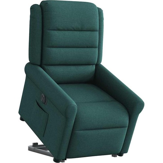 vidaXL Fauteuil relax avec releveur électrique Vert foncé Tissu