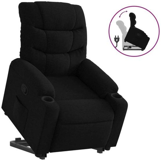 vidaXL Fauteuil relax avec releveur Noir Tissu